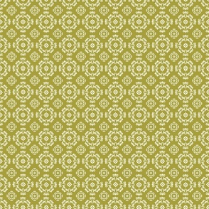 Classic Traditional olive green ivory geometric © TerriConradDesigns