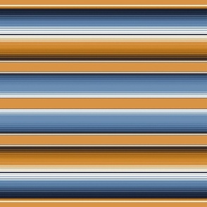 Serape Stripes in Muted Blue, Navy and Desert Sun Matching Petal Signature Cotton Solids