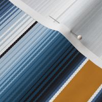 Serape Stripes in Navy Blue, Fog and Desert Sun Matching Petal Signature Cotton Solids