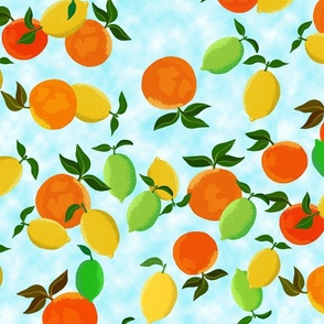 Citrus fruit Picnic-on polka dots