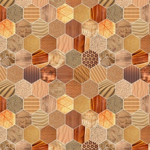 textured hexagons - light brown - medium