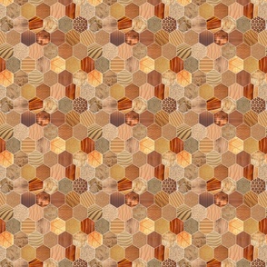 textured hexagons - light brown - small