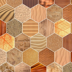 textured hexagons - light brown
