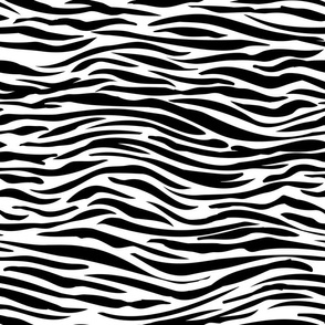 Tiger Stripes - Black on White - 16" Repeat