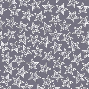 Celestial bodies, large white stars on a gray background