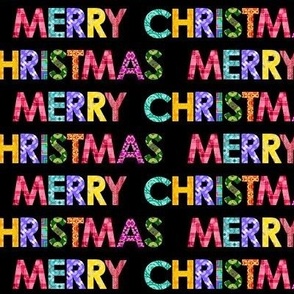 A Colorful Merry Christmas: - Black Background