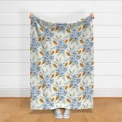 1940s Textured  Cozy Tropical Floral Large