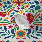 Mexican Floral, Folk Art, Traditional Mexican Pattern. Bright Mexican Floral pattern
