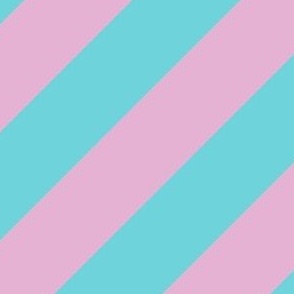 Bright Blue and Lilac Diagonal Stripe