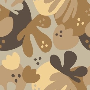 camouflage flowers // beige background // large scale