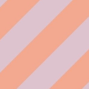 Peach and Lavender Diagonal Stripe