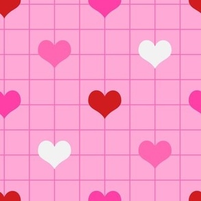 Lovecore Heart Grid in Pink + Multi