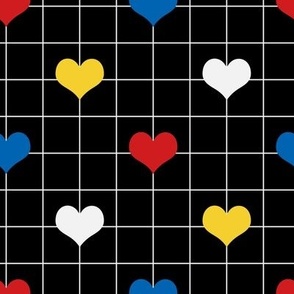 Lovecore Heart Grid in Black + Primary