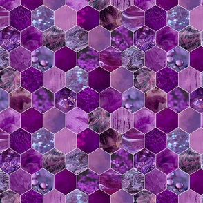 textured hexagons - purple - medium