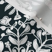 Bohemian Floral Kaleidoscope in Black and White