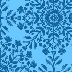 Bohemian  Floral Kaleidoscope in Blue