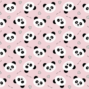 Pink Panda Fabric, Wallpaper and Home Decor | Spoonflower