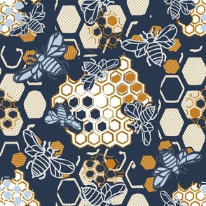 bees multiple with nature navy