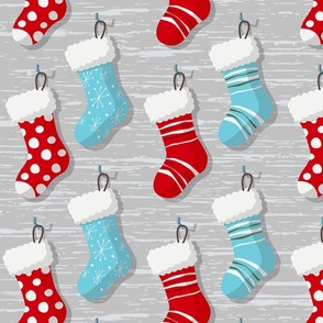 Colorful Christmas Stockings - Large Scale