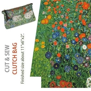 Cutnsew Klimt clutch bags // garden with sunflowers