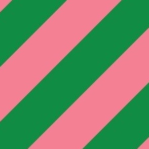 Pink & Kelly Green Diagonal Stripe