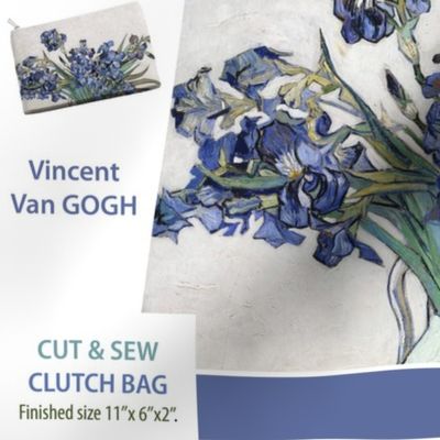 Van Gogh Irises Cut and Sew Clutch bag