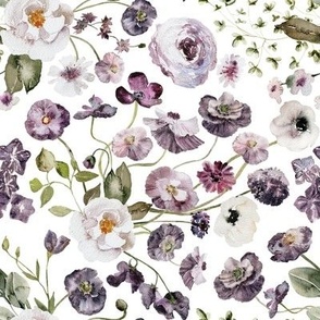 Wildflower Poppies / Lavender and Plum