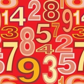 Smaller Solid Numbers Red