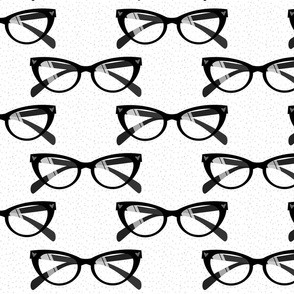 Black Cateye Glasses on White