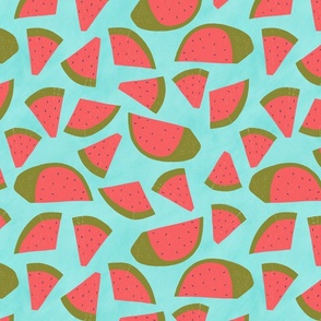 Watermelons on Light Blue