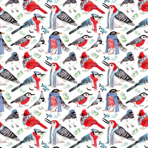 Holiday Birds with Scarves
