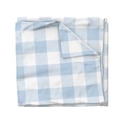 4" Powdery Blue Gingham: Large Scale Blue Gingham Check, Buffalo Check, Buffalo Plaid