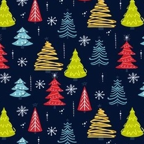 Christmas Trees - Deep Blue