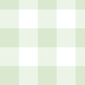 Soft Green Gingham 4-INCH: Large Scale Gingham Check, Buffalo Check
