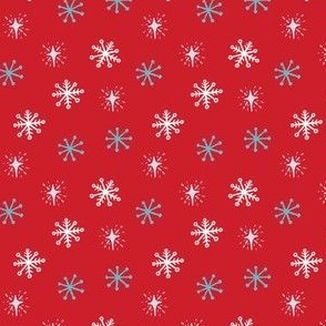 Stars & Snowflakes Red Small Scale