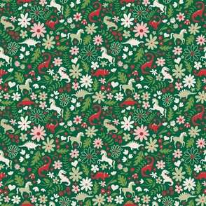 Christmas Dinosaur Fabric, Wallpaper and Home Decor | Spoonflower