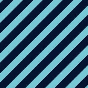 Blue Sea Diagonal Stripes Small Scale