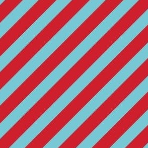 Red Blue Diagonal Stripes Small 