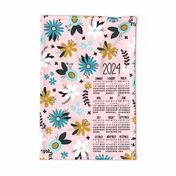 2024 Vintage Joy Floral Tea Towel Calendar