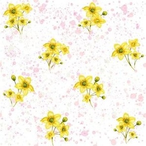 Yellow Flowers Fabric, Wallpaper and Home Decor | Spoonflower