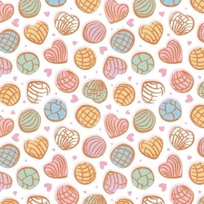 Tiny scale // Mexican pan dulce // white background multicolored conchas
