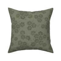 Line Art Flowers | olive | Large