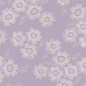 Line Art Flowers | lavender | Large