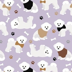 Bichon Frise Paws and Bones Purple