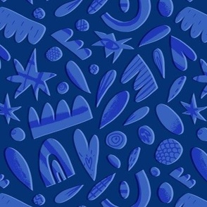Abstract shapes - royal blue