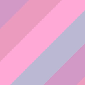 Mega Diagonal Stripe in Pastel Taffy Candy Purple + Pink
