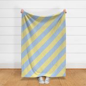Mega Diagonal Stripe in Icy Baby Pastel Blue + Yellow