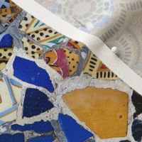 2 Gaudi modernist mosaic cut and sew clutch bags