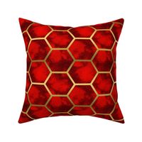 Red and Gold Honeycomb Pattern