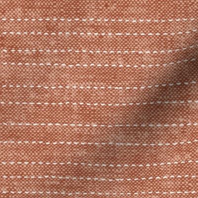 stitched stripes - terra-cotta - striped home decor - LAD21